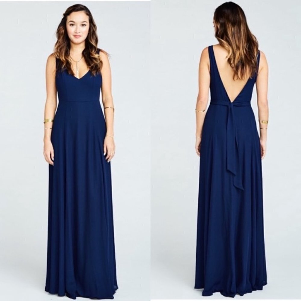 NWT Show Me Your Mumu Navy Blue Jenn Maxi Dress
